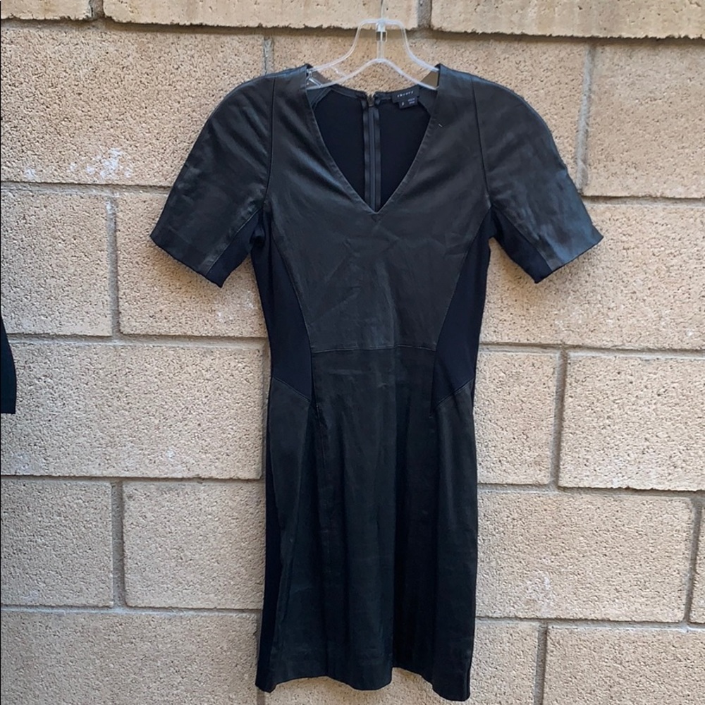 Theory black lamb body-conscious dress